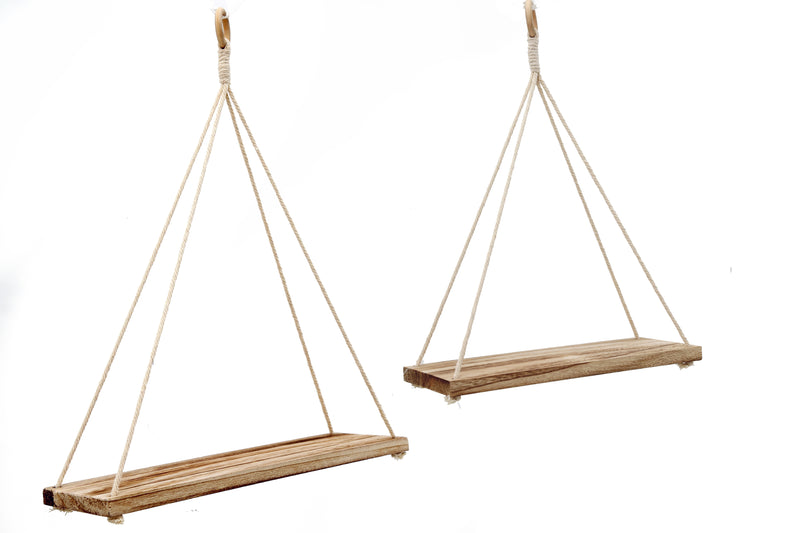 Set Of 2 Solid Wood Hanging Shelves (SR0032)