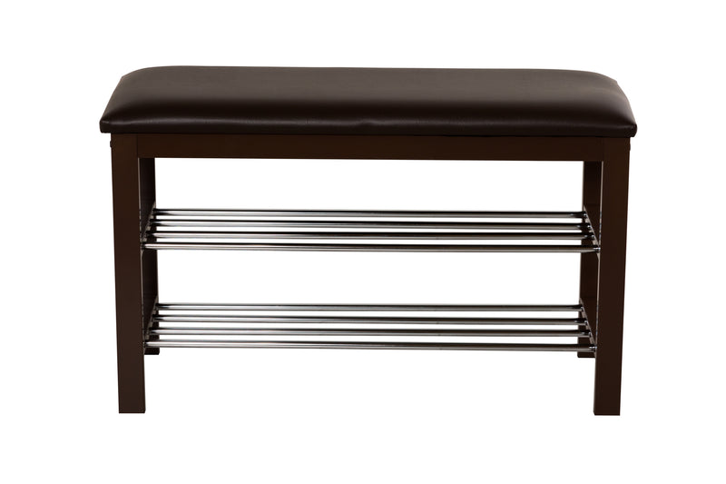 Aspect 3-Tier Shoe Rack & Bench-Brown (6024392966307)