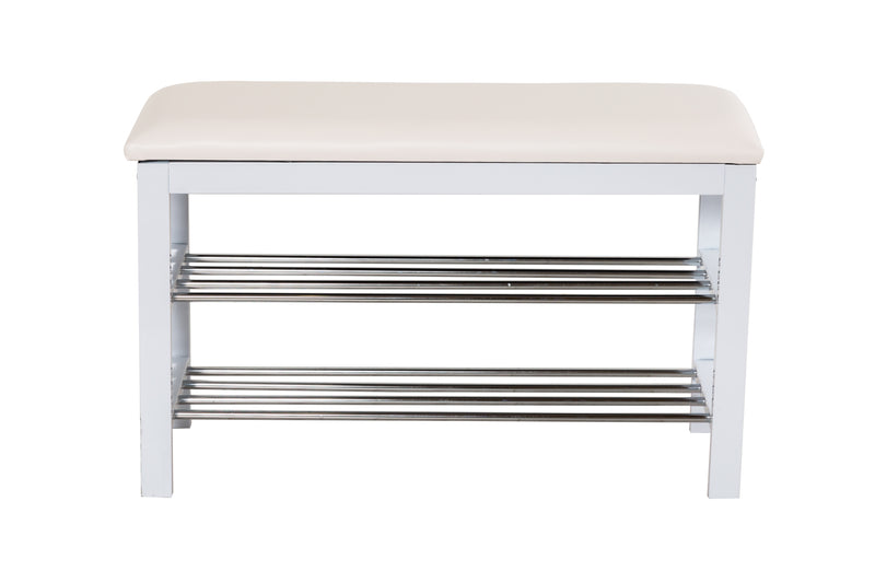 Aspect 3-Tier Shoe Rack & Bench-White (6024392999075)