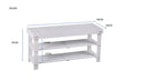 Timor 3-Tier Shoe Rack & Bench-White (6024413249699)