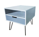 Viola Hairpin Leg Side Table With Drawer, Grey (6702591738019)