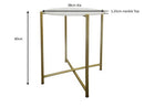 Naomi Round White Marble Side Table , Gold Legs (7153196302499)