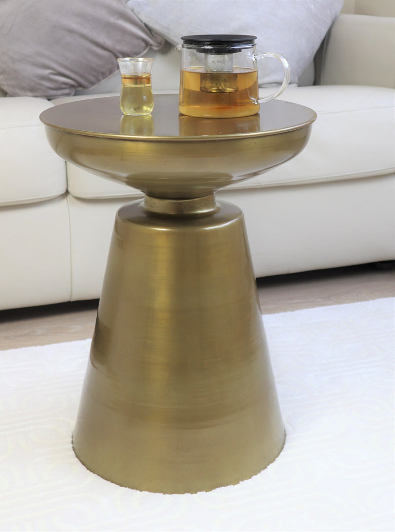 Lucida Hand-Crafted Aluminum Side Table, Brass (7467070587092)