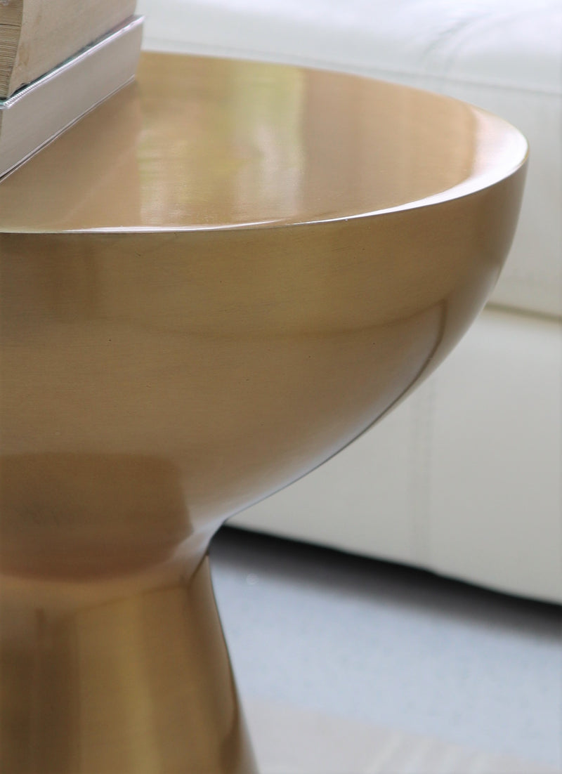 Luna Hand-Crafted Light Brass Side Table (7153186373795)