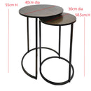 Hiba Nest Of 2 Tables, Honeycomb Pattern Top, Antique Brass (7803670397140)