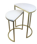 Luxore Half Moon Nest Of 2 Tables, White Marble (6719532138659)