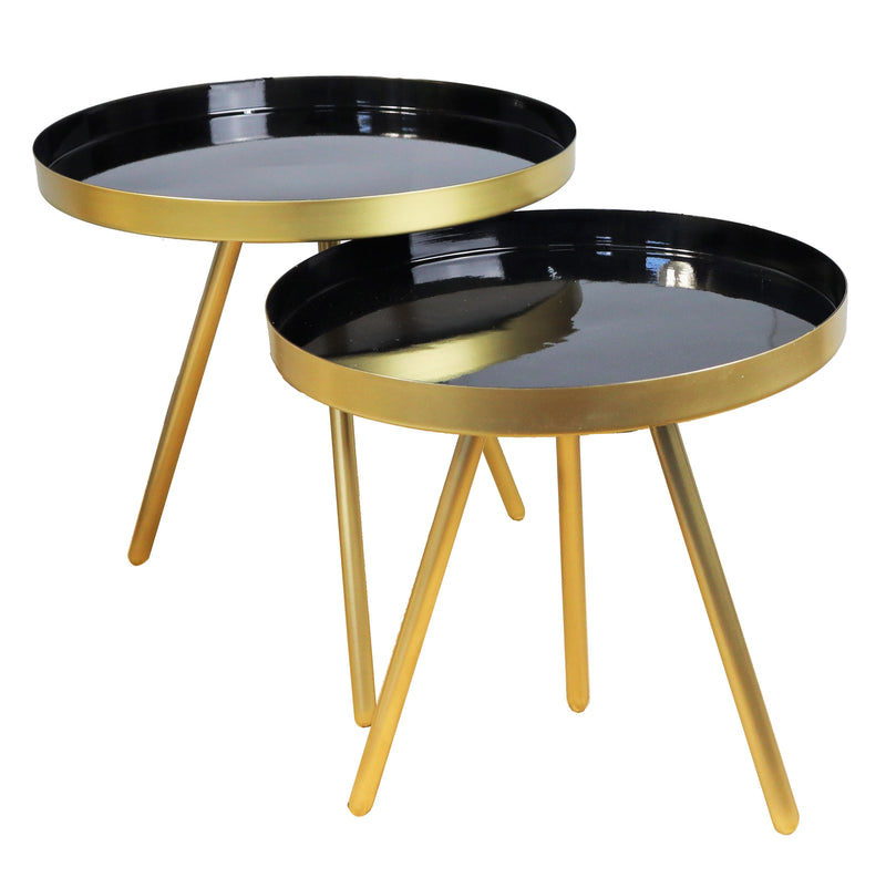 Ava Gold and Black Metal Nest Of 2 Tables (6719592136867)