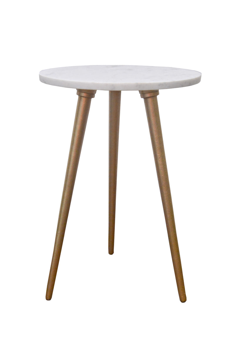 Maxine Tripods White Marble Top, Side Table (6719619530915)