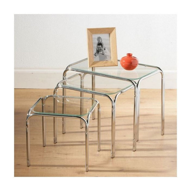 Lisbon Nesting/Side End Tables-Clear (6024404172963)